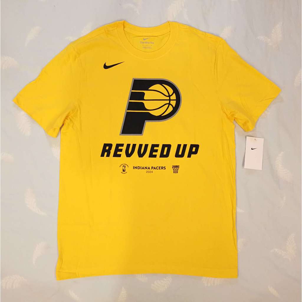 (唯一一件) Nike NBA 印第安納 2024 季後賽「Revved Up」口號短T (Sz. M)