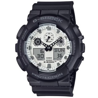 【聊聊甜甜價】CASIO G-SHOCK 經典黑白 雙顯腕錶 GA-100WD-1A
