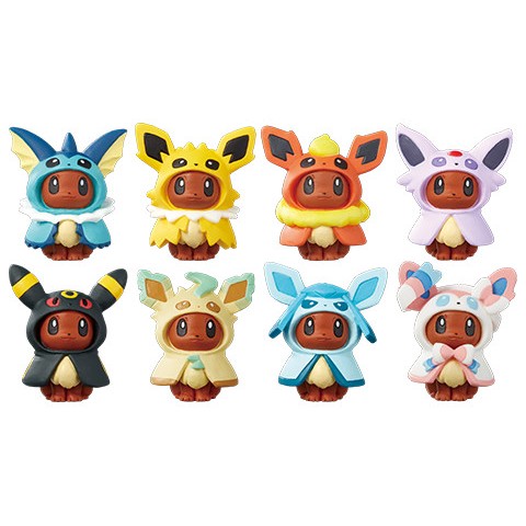 寶可夢中心限定 伊布變裝 太陽伊布 伊布仙子 雷伊布 火伊布 水伊布 太陽伊布 葉伊布 冰伊布 轉蛋(扭蛋,一番賞,小丑