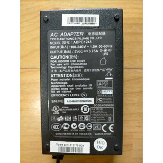 M.液晶LCD/筆記型電腦電源變壓器-12V 3.75A 外約5.5內約2.0mm 優派 宏碁 華碩 HP 直購價180