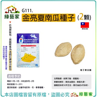 【綠藝家】G111.金亮夏南瓜種子2顆(櫛瓜) 較耐高溫，可單為結果 生育強健，結果力強，產量高