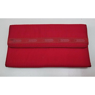 二手紅色帆布錢包短夾LeSportSac Red Canvas Long Wallet