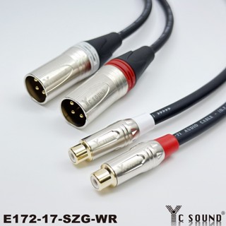 XLR公轉RCA梅花頭 珍珠鎳工藝 卡農轉梅花 XLR RCA母頭 延長 雙頭線 一對 AV端子 AV轉XLR線 訊號線