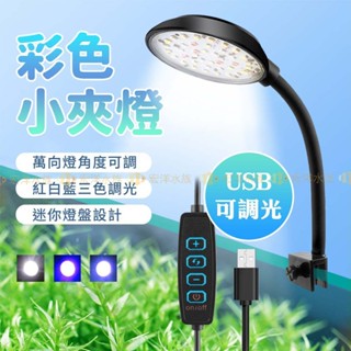 宏洋水族【USB🐟迷你魚缸小夾燈】三款氛圍燈色+亮度調整〞魚缸燈、魚缸夾燈、LED燈、魚缸LED燈、水草燈、水族燈、跨燈