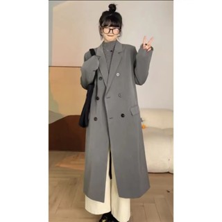 YG-服飾 2024年新款風衣外套女中長款大衣過膝小個子今年流行品牌秋冬款女裝 韓版 西裝大衣 小香風毛呢外套