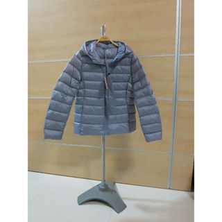 【NET】 全新現貨 兒童 女童 氣質亮麗 有型百搭 輕羽絨連帽外套 灰紫色 14號/160 (155-165CM)