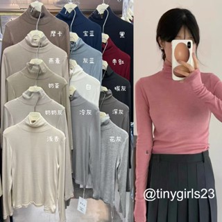 【太妮絲IA37】現貨 堆堆領 羊絨 打底上衣 保暖 高領 長袖上衣 素T 高領上衣 高質感 出國穿搭 紅色