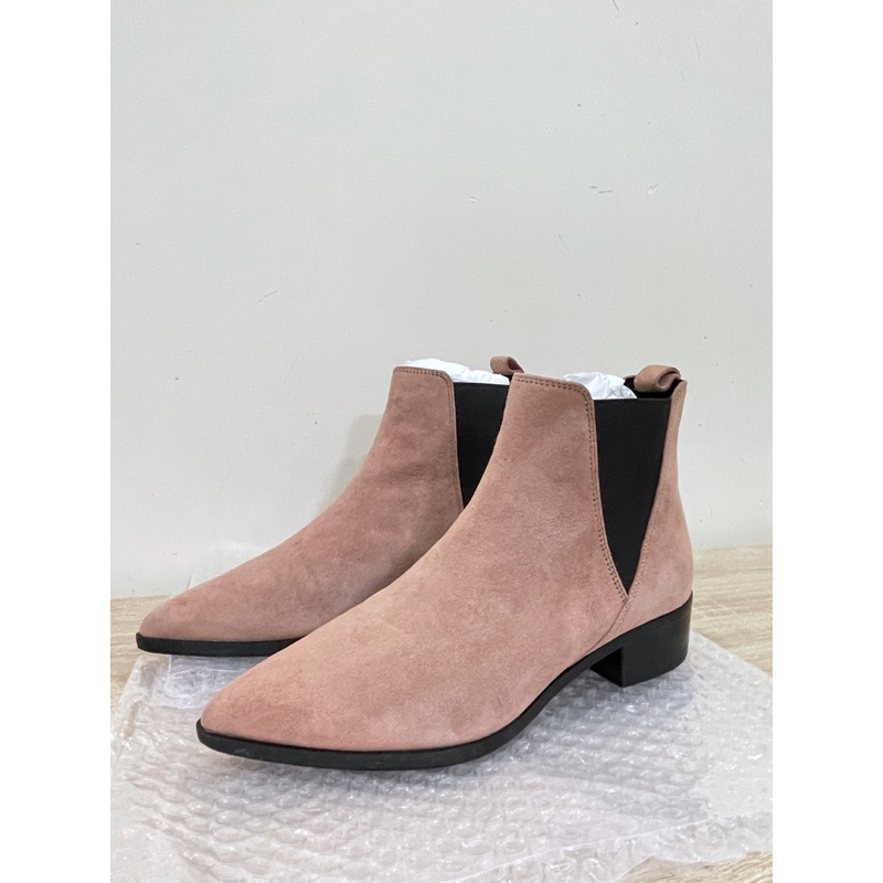 英國購入& OTHER STORIES Chelsea Boots 煙燻粉色真皮麂皮短靴 EU38