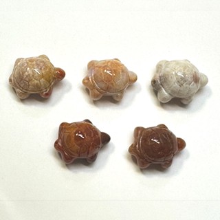 福利品【珊瑚玉配件-小烏龜】通孔 水晶手串 設計款手串 天然水晶 手作 DIY 飾品 雕刻件 造型
