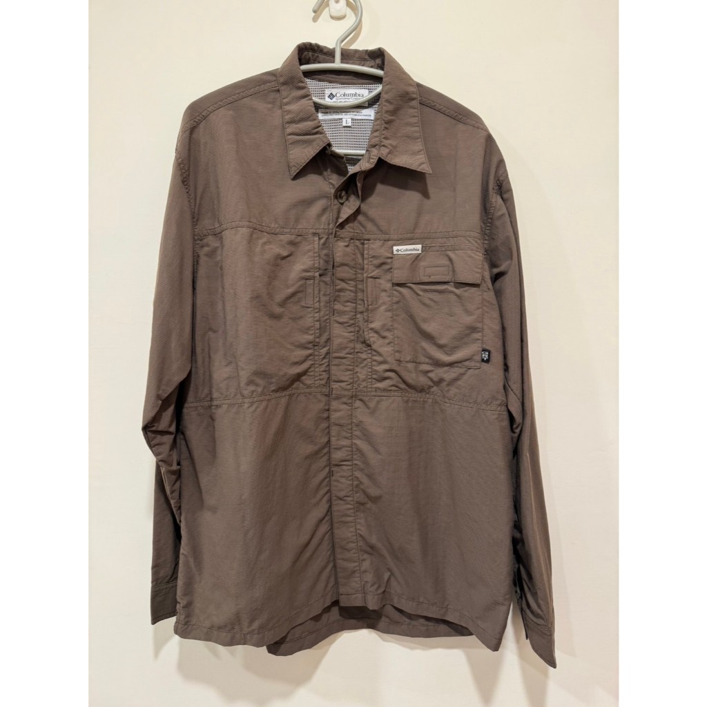 Columbia Sportswear 咖啡色登山襯衫 透氣 吸濕排汗 oversize感