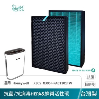 怡悅 抗病毒 HEPA 蜂巢活性炭濾網 適用 Honeywell Air Touch X305 X305F-PAC110