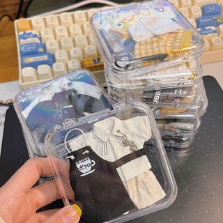 娃衣收納盒 LABUBU 泡泡瑪特 衣櫃防塵 棉花娃娃 bjd明星可愛玩偶 鞋配件 吧唧整理盒 公仔娃娃衣服收納盒