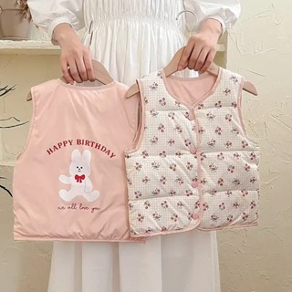 兒童背心 女童馬甲 女童背心秋冬兒童羽絨雙面內穿馬甲中小童裝羽絨外穿小背心正反兩面可穿