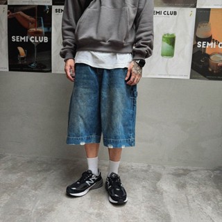 [Sin Select Shop] 泥染 破壞 水洗 畫家 寬版 七分 牛仔 短褲