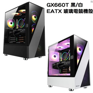 TrendSonic 翰欣 GX660T 黑/白 電源下置 掀闔式 EATX 玻璃電競機殼