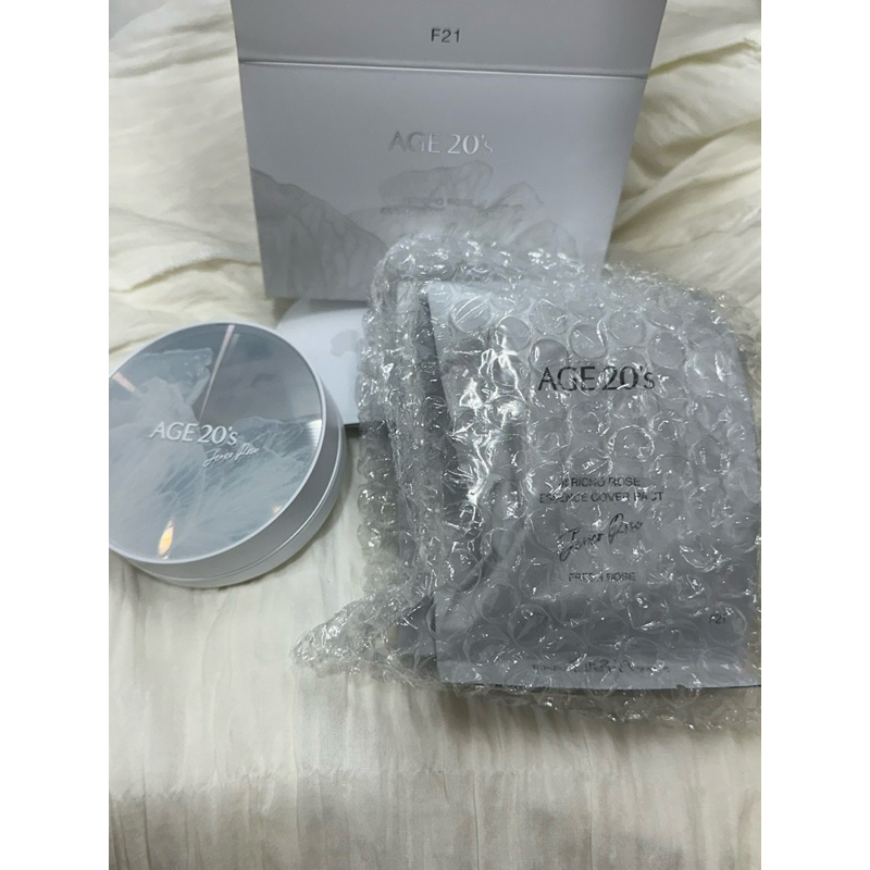 [效期到2025年11月清貨降價]一空盒二餅蕊現貨AGE20’s愛敬氣墊bb霜耶利哥玫瑰三色拉花流沙遮瑕保濕持久正品