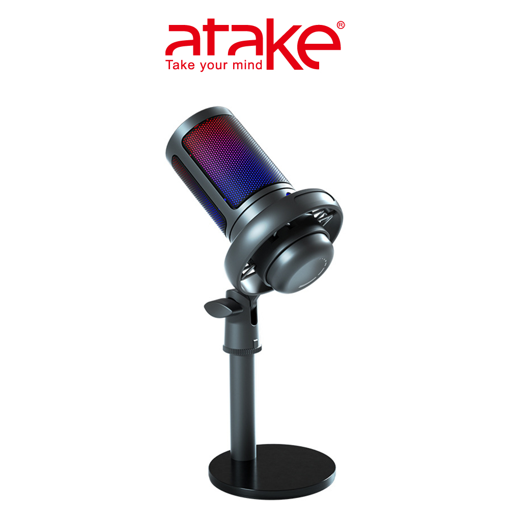 【ATake】USB電容式麥克風 USB麥克風 RGB 心型指向麥克風 麥克風 隨插即用 USB麥 直播麥克風 RGB麥