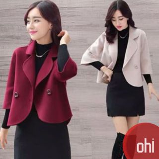 【ohi】毛呢短外套 時尚西服修身短款呢子小西裝 長袖外套 外套女 秋冬百搭外套 女生外套 女裝 GCS5529
