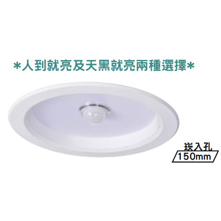 🔥LED 12W 紅外線感應崁燈 崁孔15公分 OSRAM晶片 白光 黃光 自然光