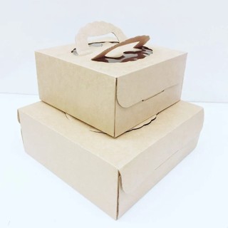 #蝦皮電子發票#手提派盒-附底盤牛皮瓦楞(5入)派餅盒水果塔盒 起司蛋糕盒千層蛋糕盒 紙盒 烘焙餅乾糖果紙盒(夢想百貨)