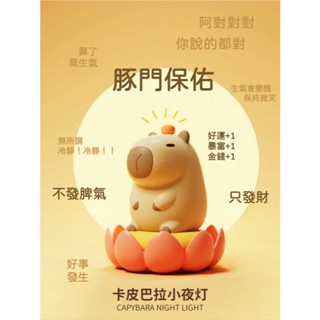 🅝🅔🅦卡皮巴拉⛥拍拍燈 創意臥室氛圍燈 小夜燈 宿舍睡眠護眼床頭燈 可充電調光