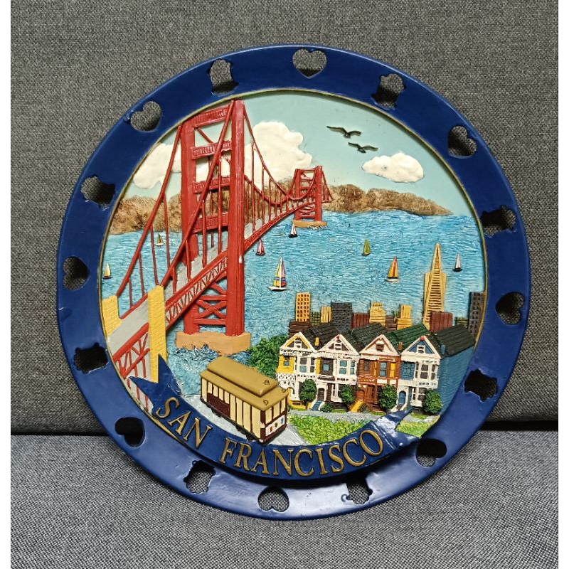 美國舊金山 San Francisco 紀念品/裝飾盤 可壁掛