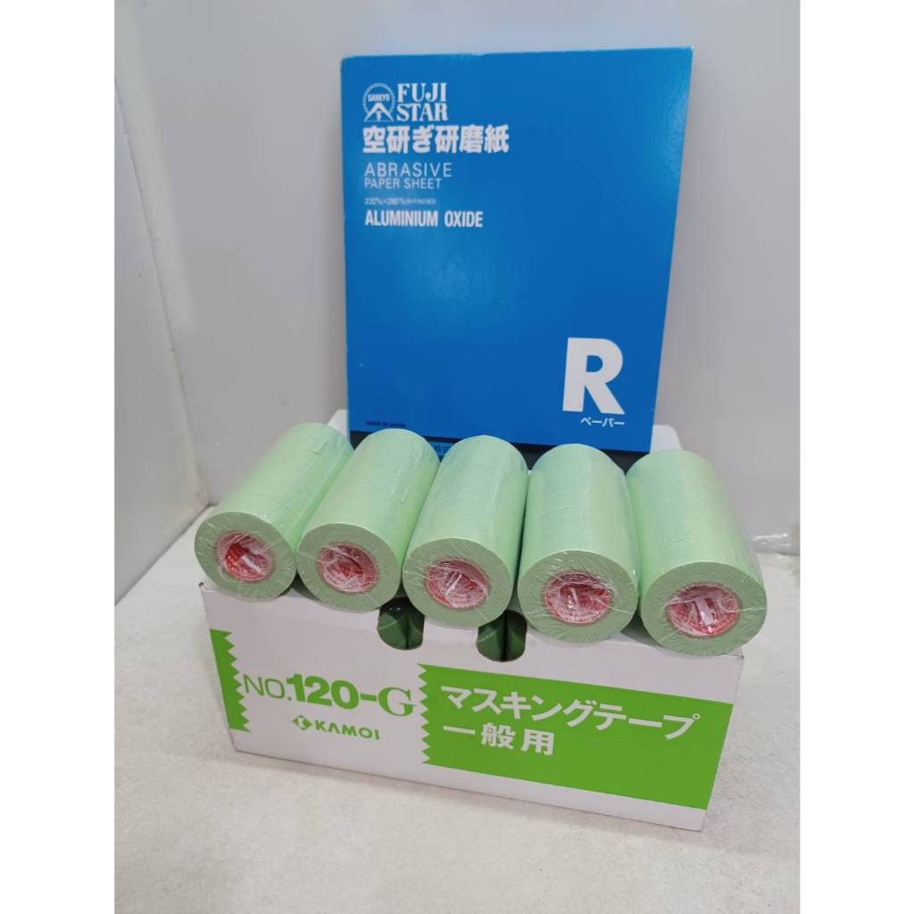 紙膠帶盒裝   日本進口 KAMOI TAPE 紙膠帶盒裝  日本進口紙膠帶 富士星白砂紙  砂光紙  砂紙~木工砂紙