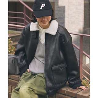 SEVEN｜日本 • MN.L • 羊羔毛翻領蟒蛇飛行夾克外套 ღ