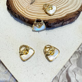 【DIY墜飾】小包包 名牌包包 14k包金 鑲嵌貝殼 質感吊飾材料 金工手作 編織 項鍊 手鍊 全新現貨 精緻手感