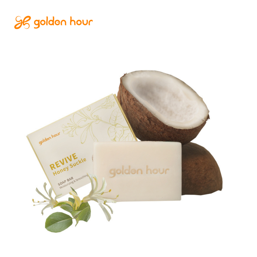 【golden hour 】純天然椰子沐浴皂 - 忍冬花 椰子油沐浴皂 100g  椰子肥皂 純天然手工皂 椰萃系列