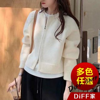 【diff】韓版顯瘦拉鍊針織外套 針織上衣 女裝 衣服 上衣 冬天外套 冬天女裝 秋冬女裝【j286】