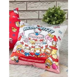 【全新】HELLO KITTY 50週年-方型抱枕-粉