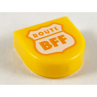 LEGO 樂高 亮淡橘色 帶有白色高速公路標誌 “ROUTE BFF” 24246pb012