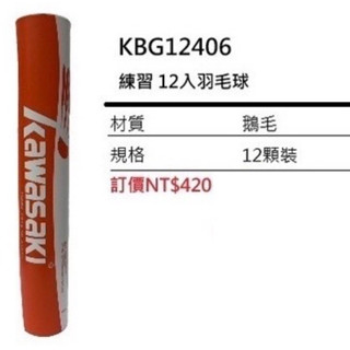 【YVM羽球】Kawasaki 練習級 羽球 3入 6入 12入
