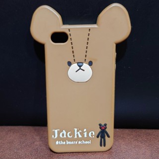 二手配件｜For APPLE IPHONE 4｜小熊學校造型｜矽膠材質｜手機保護殼