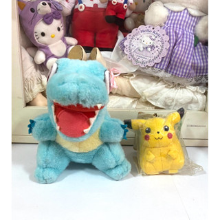 早期二手 昭和時期 TOMY 任天堂 神奇寶貝 布偶小吊飾 + 小巨鱷 絨毛玩偶
