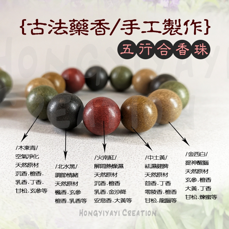 合香珠 五行合香珠 藥香珠 純手工合香珠 贈收納袋 中藥手串 古法香珠 手串 天然香珠 男女皆可 調節情緒緩解疲勞 送禮