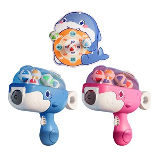 QIDINA 小鯨魚彈射黏球槍超值組合(彈射槍+球+標靶+無痕掛勾) 玩具-B