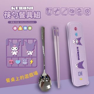 ♥小玫瑰日本精品♥ 酷洛米 盒裝兩件式餐具組 筷子 湯匙 環保餐具組 附收納盒 ~ 5
