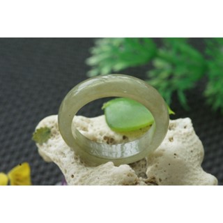 U500玉戒指❀20# 翡翠玉A貨冰潤黃綠正裝大圈口戒圈指環戒子【緬甸玉翠軒】玉首飾品 男女款式 扳指