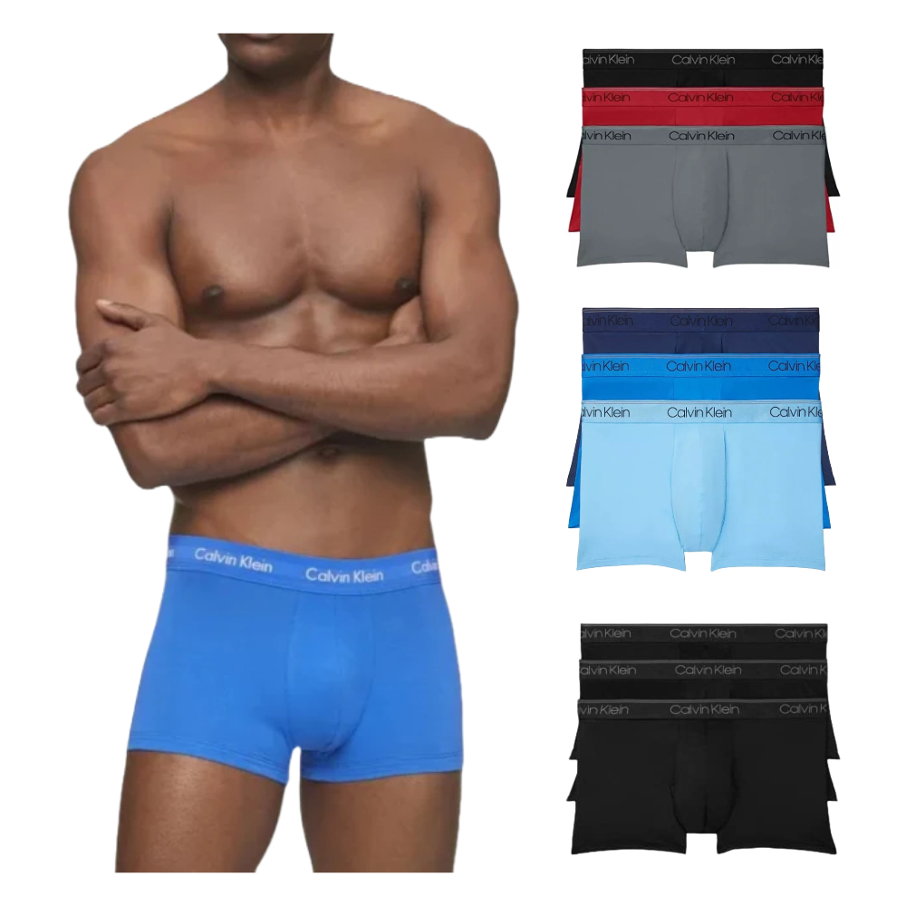 Calvin Klein CK 男內褲 3件組盒裝 低腰短版 平口 四角褲 彈性超細纖維 速乾涼爽 NB2569