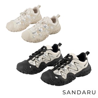 山打努SANDARU-老爹鞋 登山風真皮縷空厚底鞋