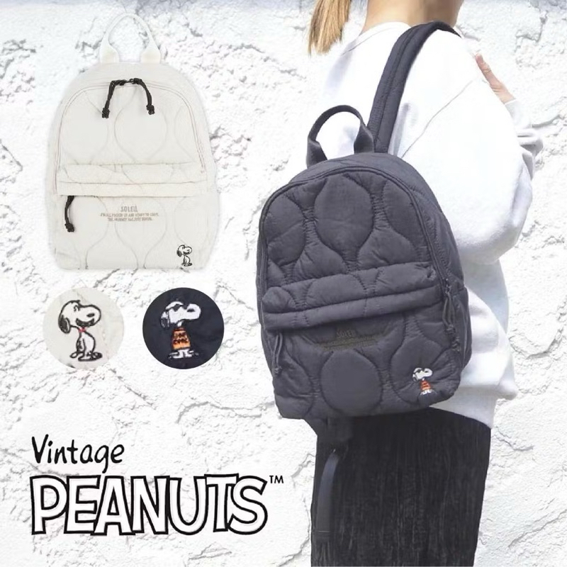 現貨！日本2024 Peanuts SOLEIL x SNOOPY 史努比 後背包 絎縫 輕量 雙肩背包 側背包 史奴比