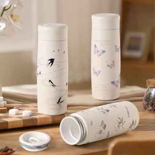 320ml真陶瓷內膽.不鏽鋼外殼咖啡杯【熊愛露】 內附茶隔 陶瓷保溫杯 隨行杯 陶瓷保溫瓶 保溫杯 陶瓷咖啡杯 康納斯