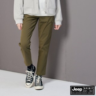 JEEP 女裝 率性造型多口袋長褲-綠色