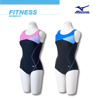MIZUNO【FITNESS】成人/青少年 休閒連身三角泳衣 低叉/帶胸罩/舒適彈力/大尺寸 N2JAB320