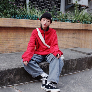 00s Nike紅色搖粒絨Fleece Pullover外套 古著 二手選物 Vintage