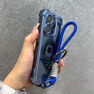 手腕繩 指環磁吸支架 四角防摔殼 手機殼 適用 蘋果 iPhone 13 12 11 Pro max Plus mini
