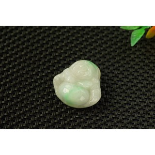 S1676玉墜子❀翡翠玉A貨水潤細糯飄綠花小佛公彌勒佛玉墜吊墜掛件玉珮【緬甸玉翠軒】玉首飾品 男女款式