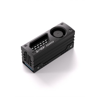 EZDIY-FAB 盾系列 M.2 SSD散熱器 內建20mm PWM風扇 高階鋁製設計 適用於M.2 2280-黑/白